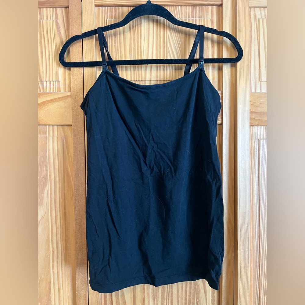 Motherhood Maternity Black Nursing Top